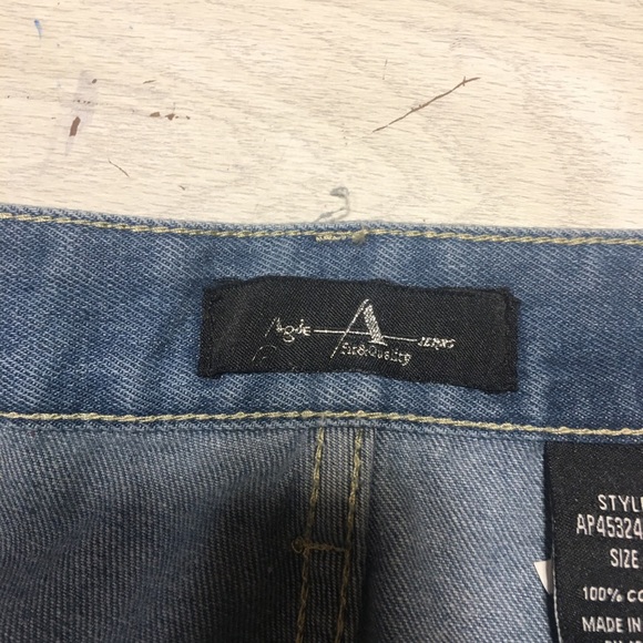 Agile Jeans Straight Denim Men's Size 42/32  5-Pocket Faded Distressed - Picture 3 of 9